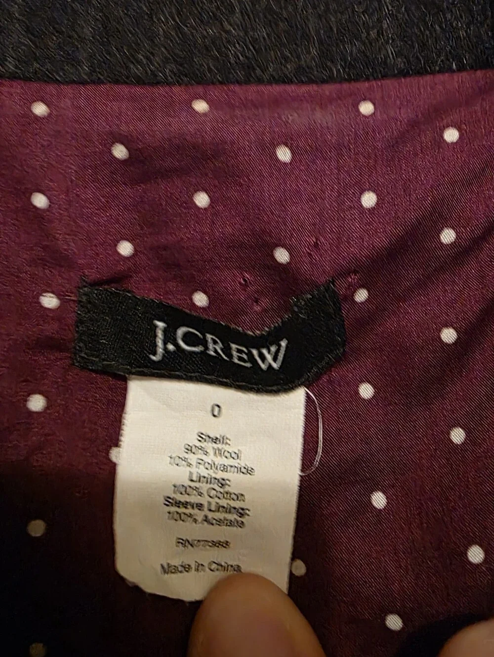 J.CREW Women's Black Pinstripe Wool Blazer Jacket Size 0